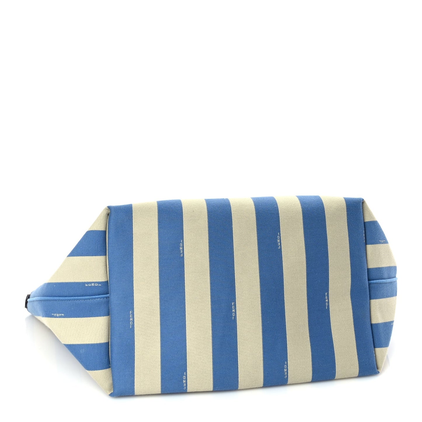 Pequin Stripe FF Large Roll Tote  Cerulean Blue Sand Beige