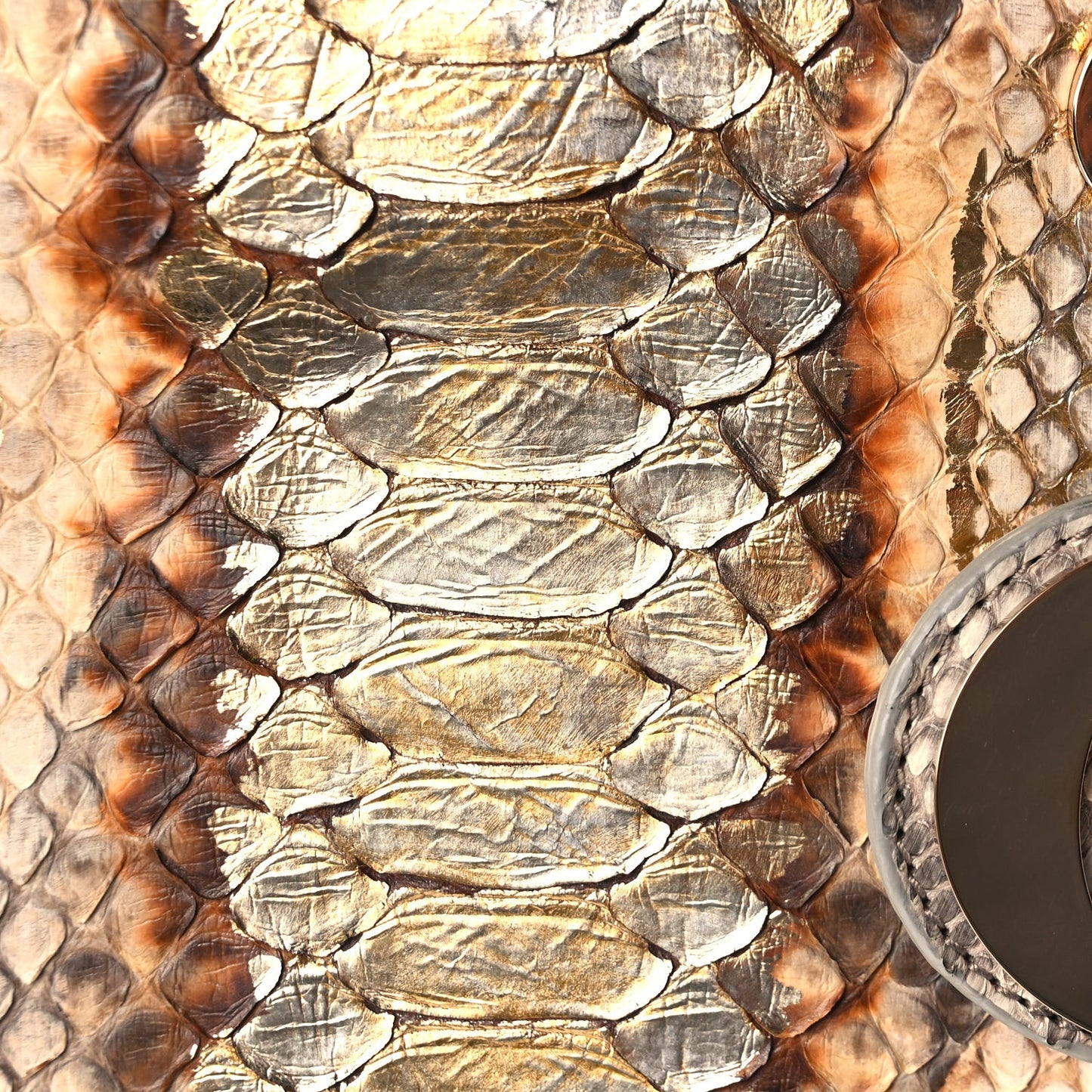 Snakeskin Large Lady Dior Beige