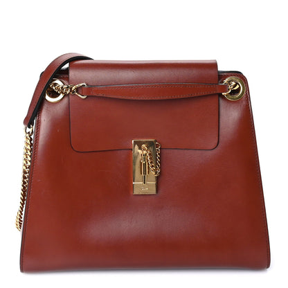 Chloe Shiny Calfskin Medium Annie Shoulder Bag Whiskey 1 of 8