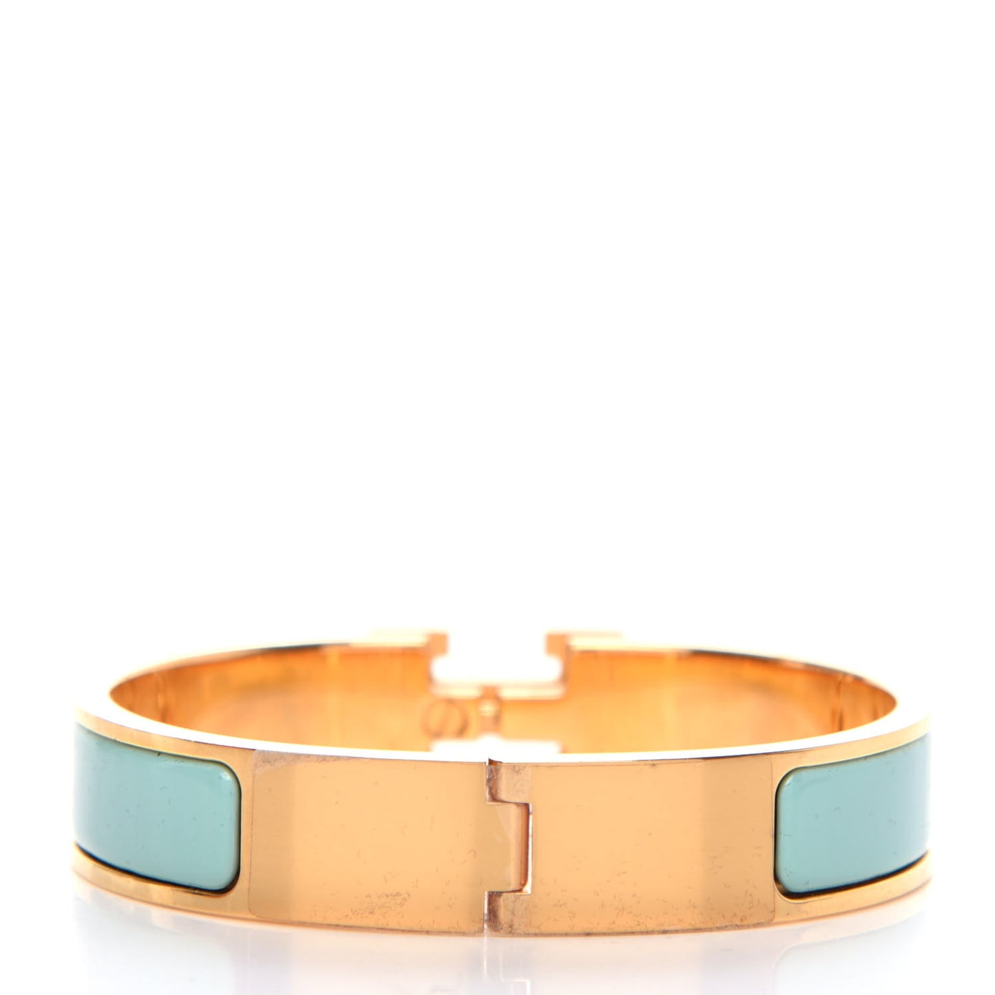 Enamel Narrow Clic Clac H Bracelet PM Vert Aqua