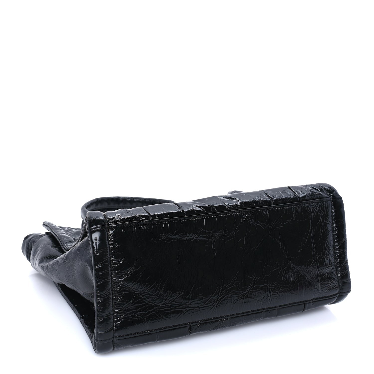 Marc Jacobs Shiny Crinkled Lambskin Medium The Tote Bag Black 3 of 7