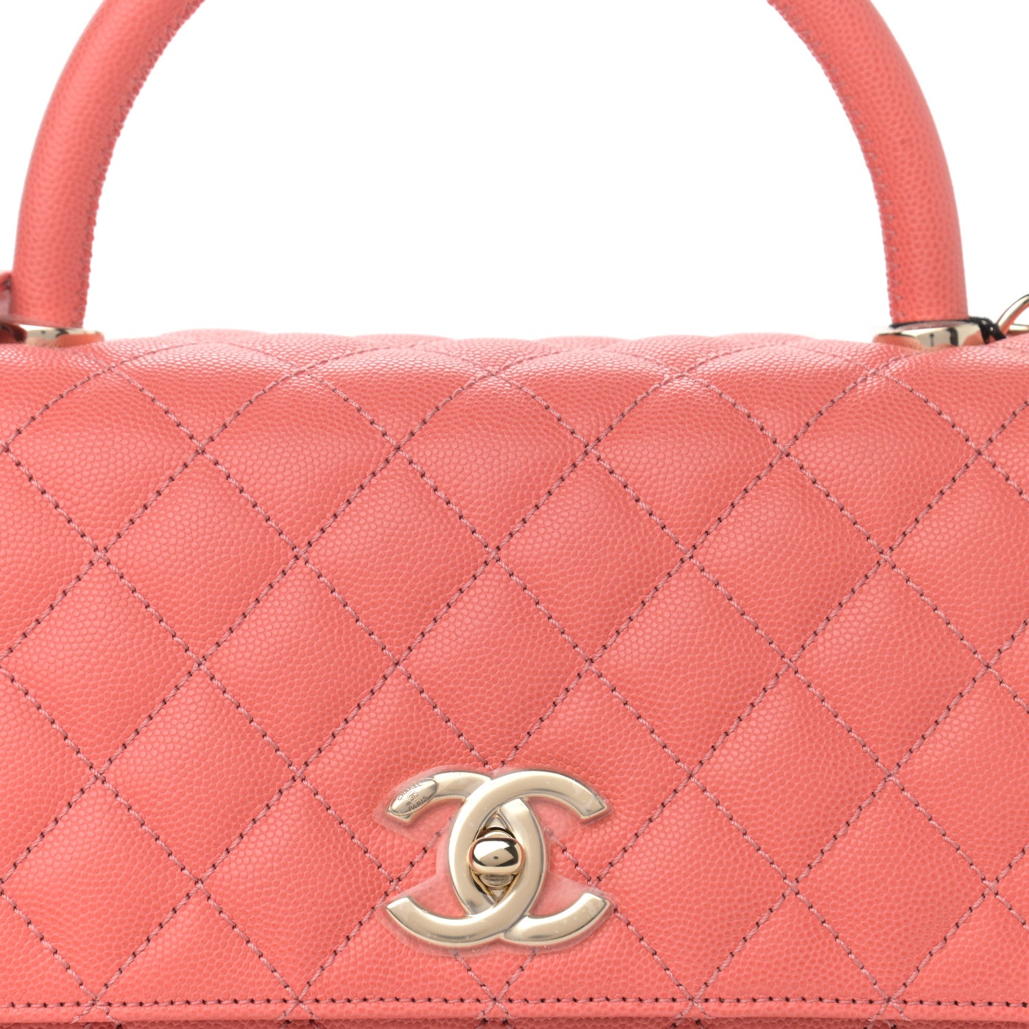 Chanel Caviar Quilted Small Coco Handle Flap Pink 8 of 11