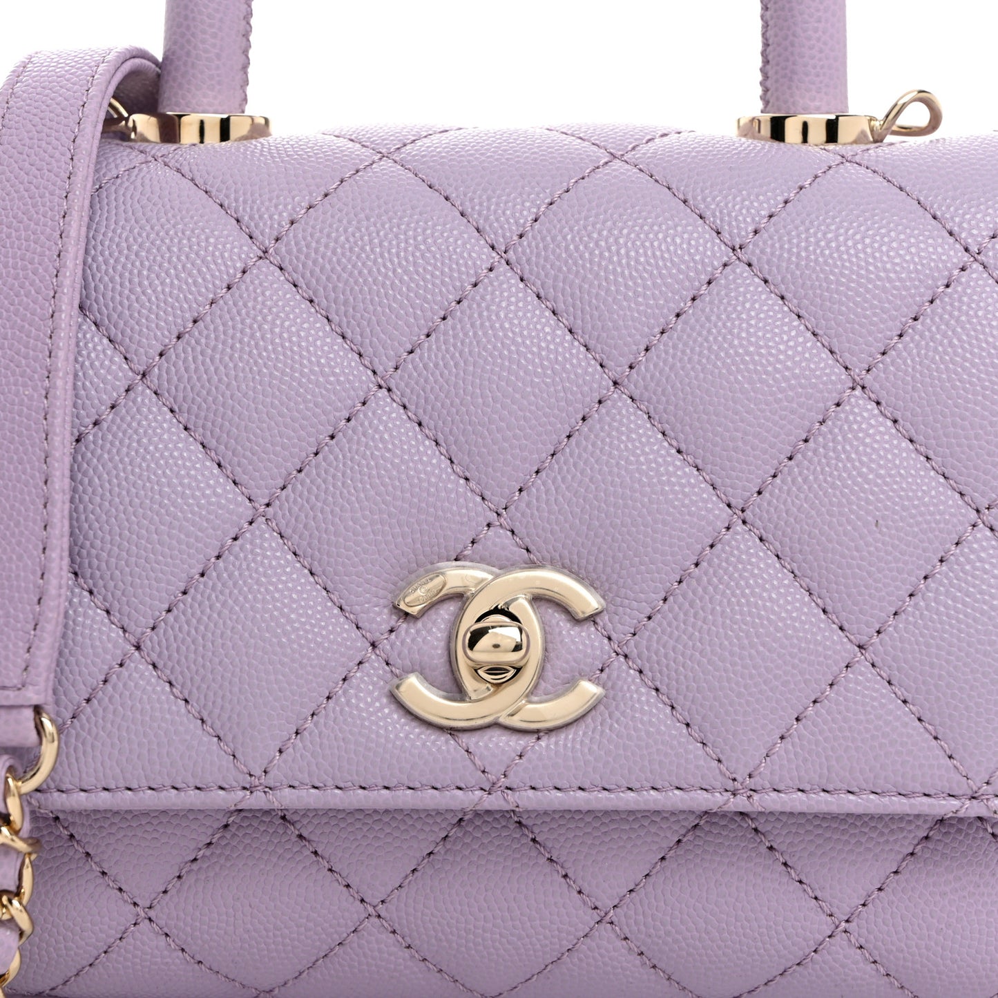 Caviar Quilted Extra Mini Coco Handle Flap Light Purple