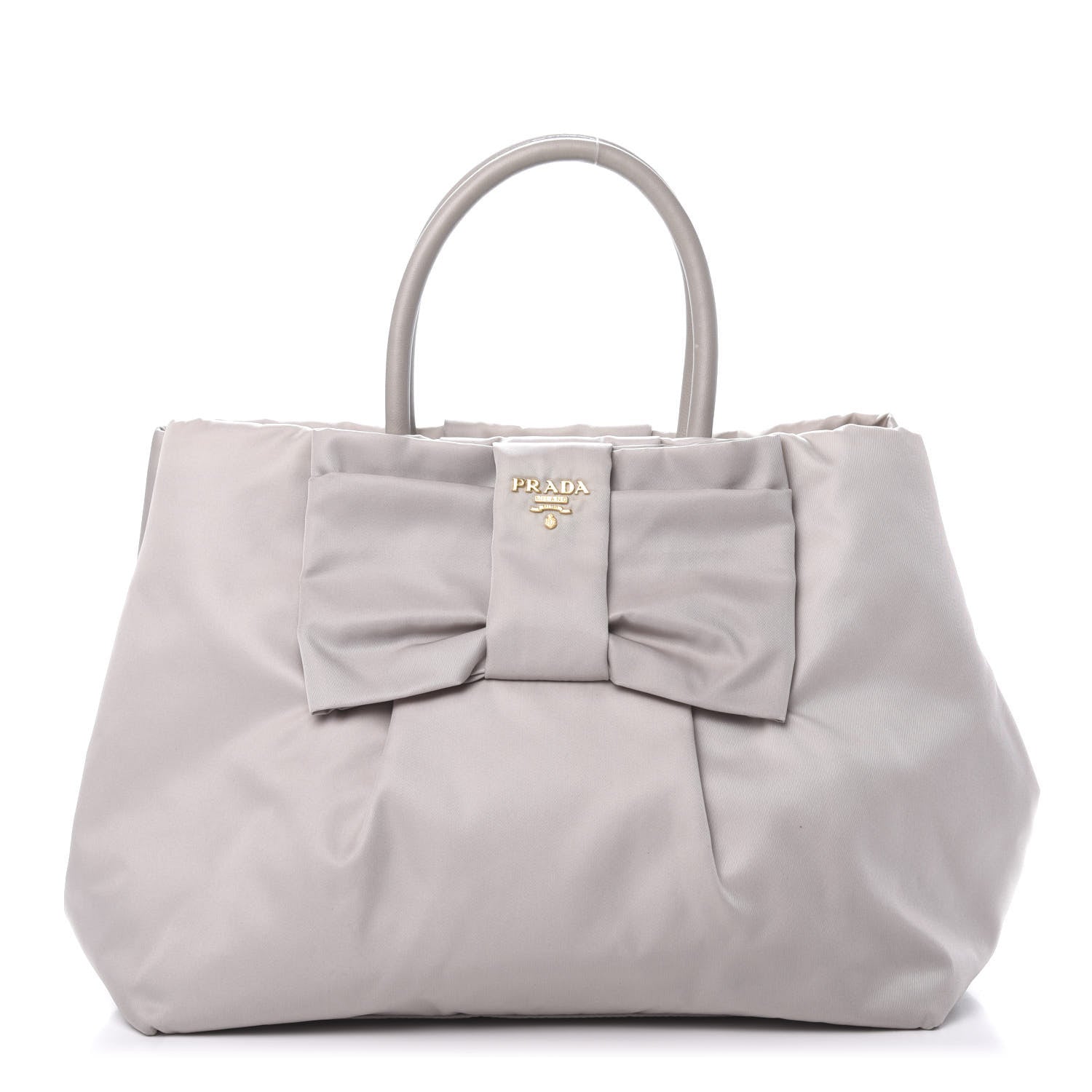 Prada Nylon Tessuto Fiocco Bow Tote Grey 1 of 12