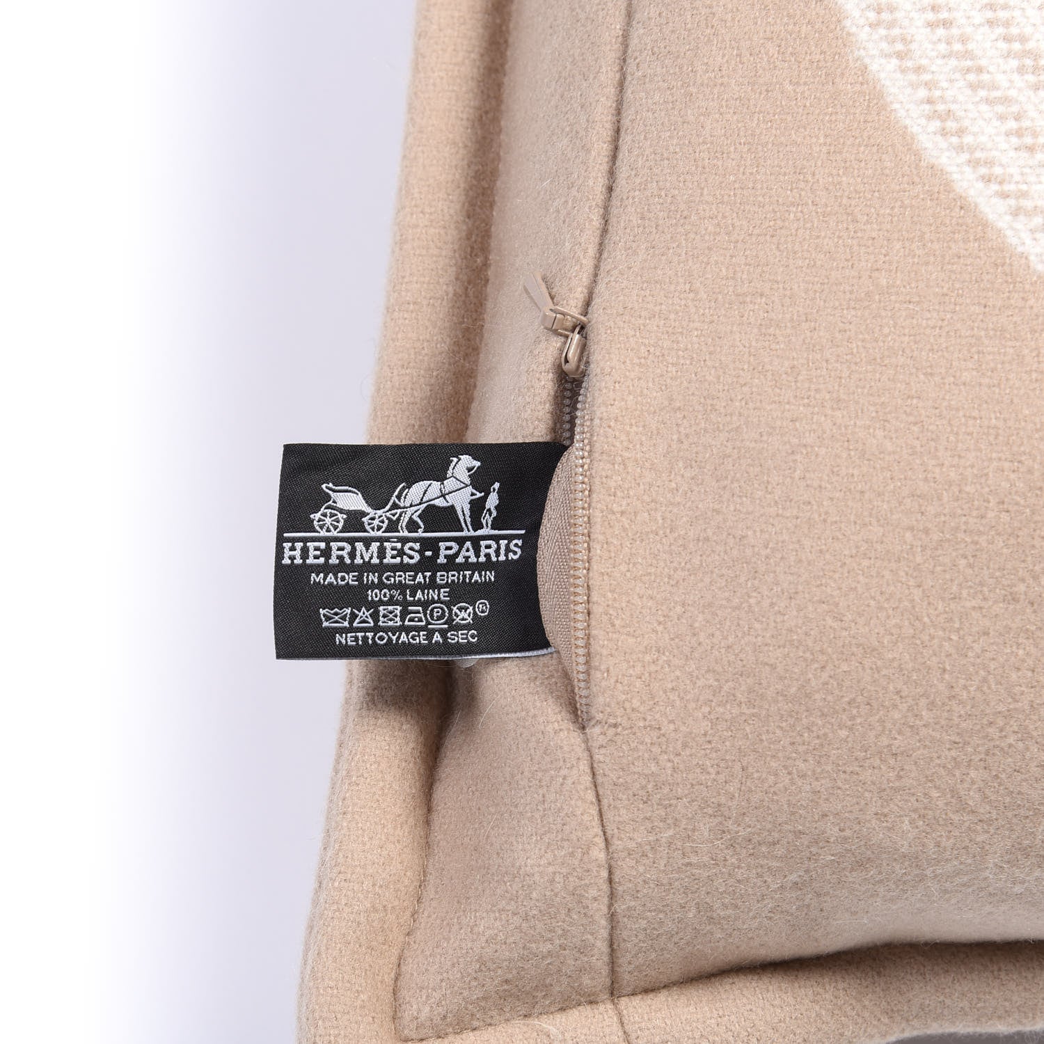 Hermes Merino Wool Circuit 24 Pillow Ecru 3 of 3