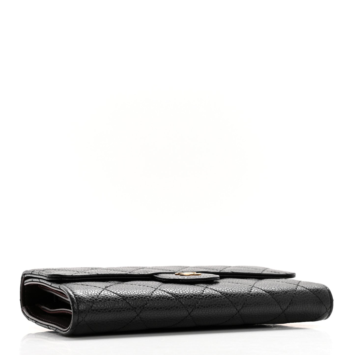 Caviar Quilted Large Flap Wallet Black