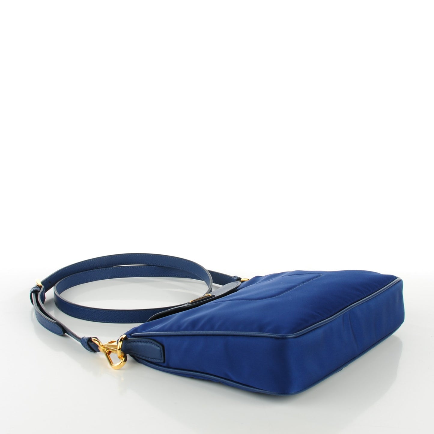 Tessuto Saffiano Flat Flap Messenger Bag Black Bluette