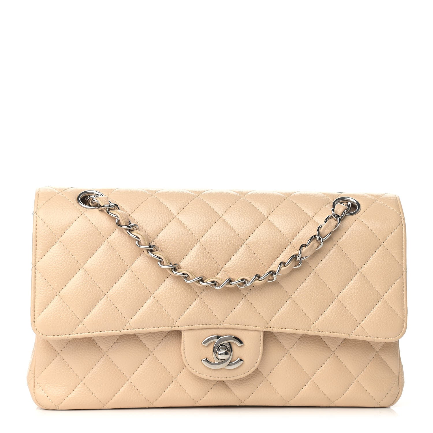 Chanel Caviar Quilted Medium Double Flap Beige 1 of 9