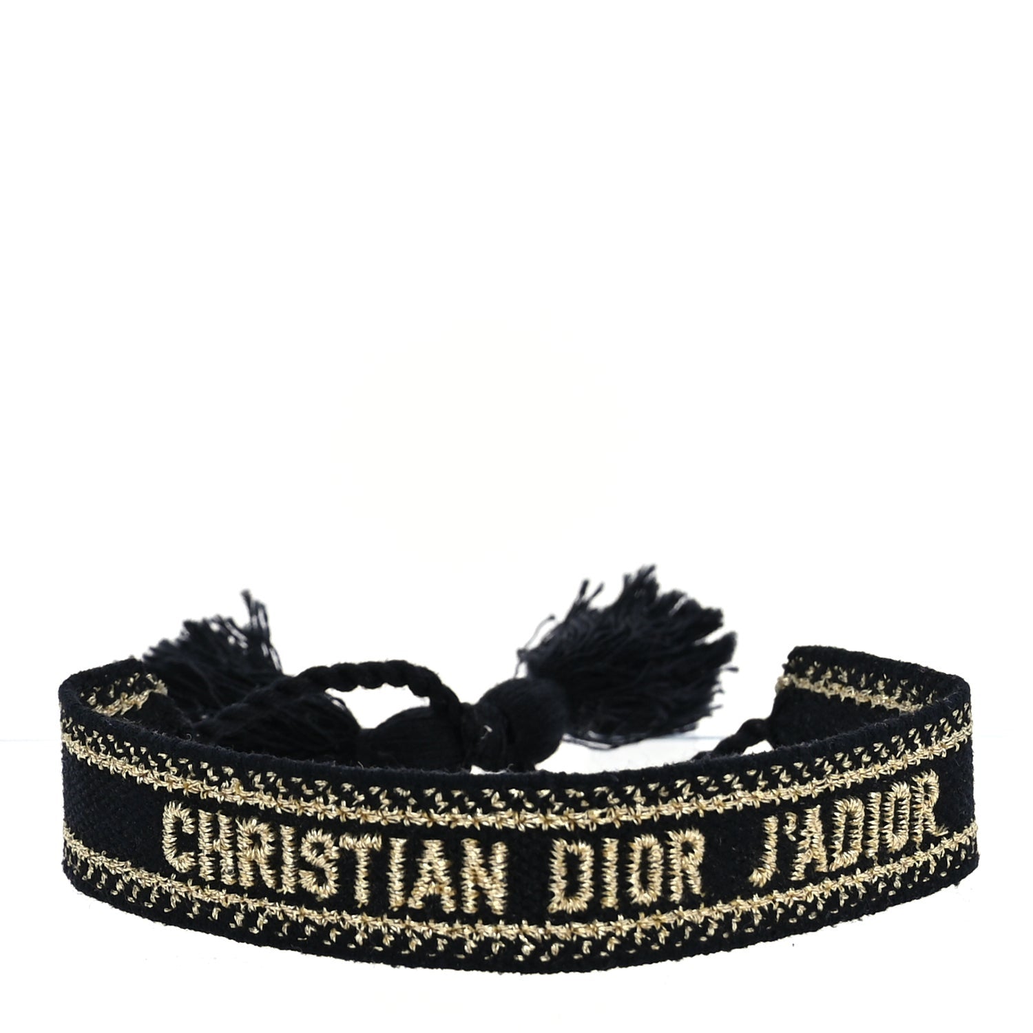 Christian Dior Woven Cotton J'Adior Friendship Bracelet Set Gold Black 4 of 7