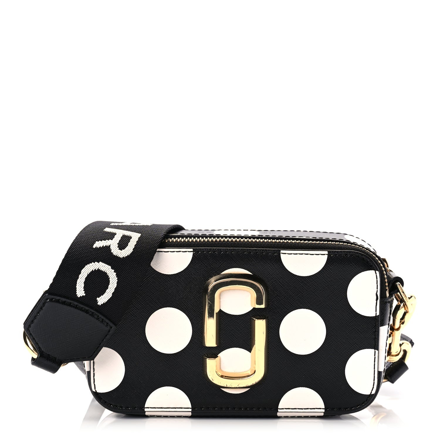Marc Jacobs Saffiano The Dot Snapshot Camera Bag Black White 1 of 8