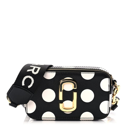 Marc Jacobs Saffiano The Dot Snapshot Camera Bag Black White 1 of 8
