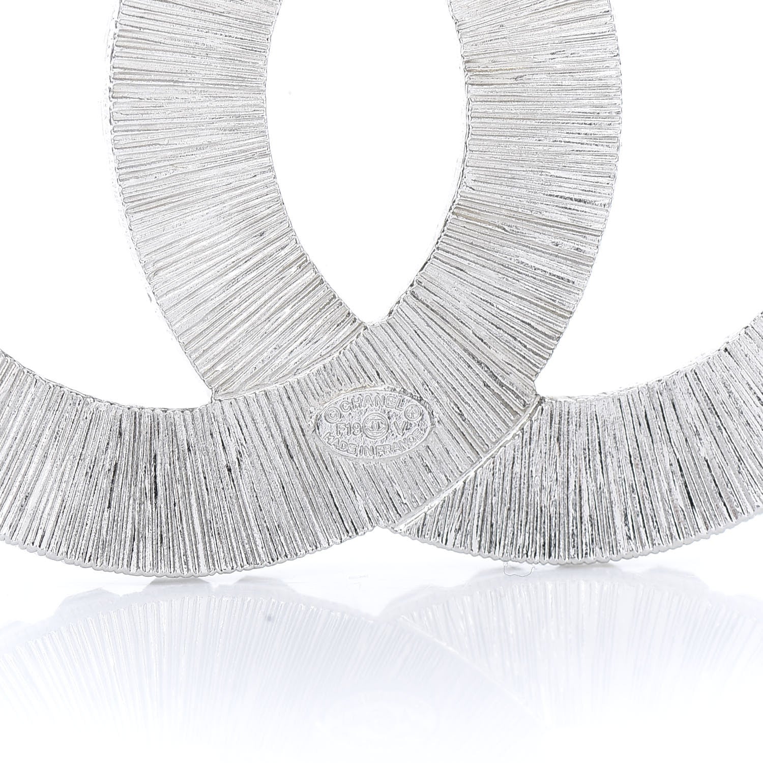 Chanel Baguette Crystal CC Brooch Silver 4 of 5