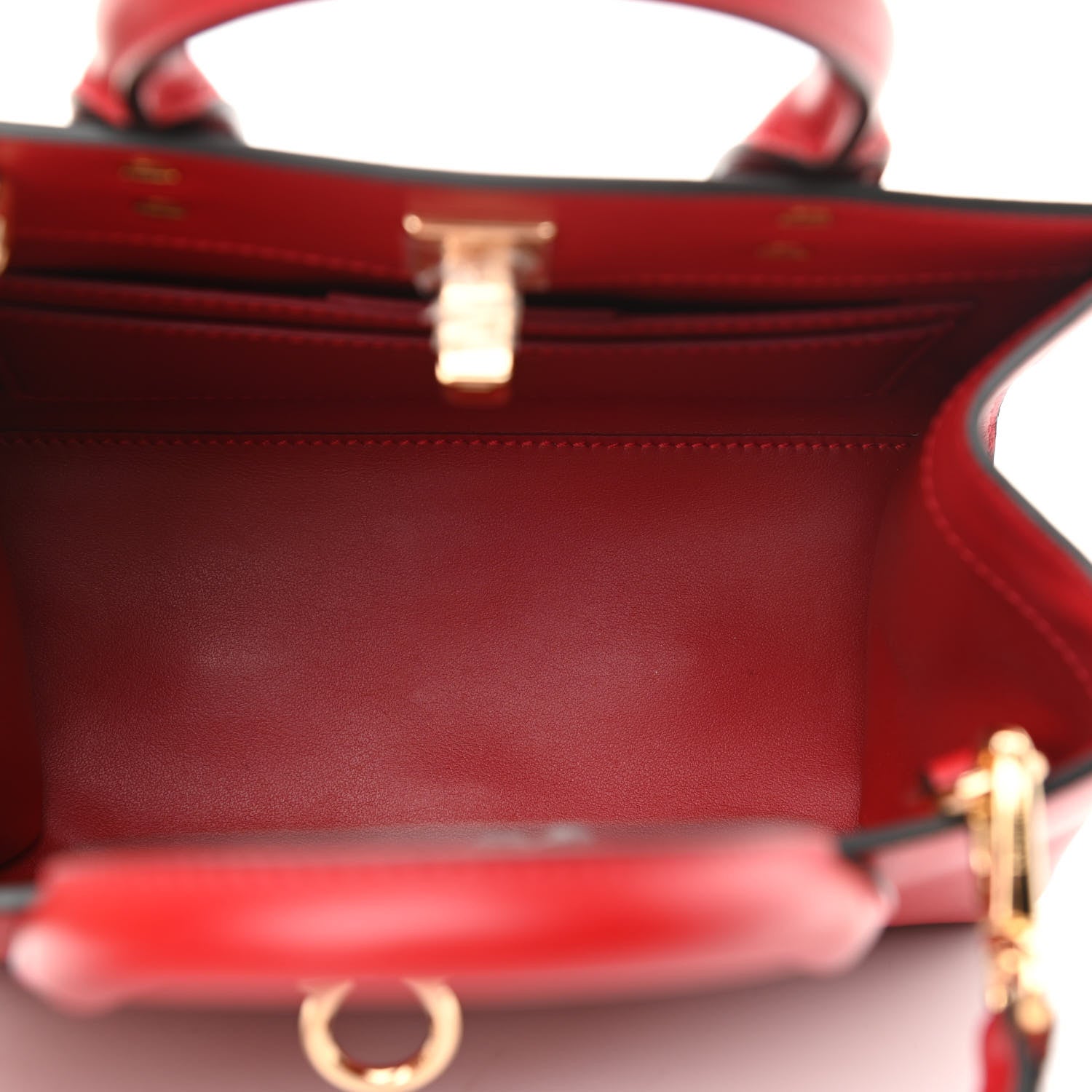 Salvatore Ferragamo Calfskin Small Studio Box Bag Red 5 of 10