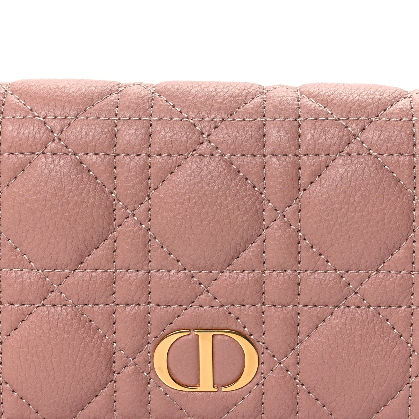 Supple Calfskin Caro Pouch with Chain Rose Des Vents