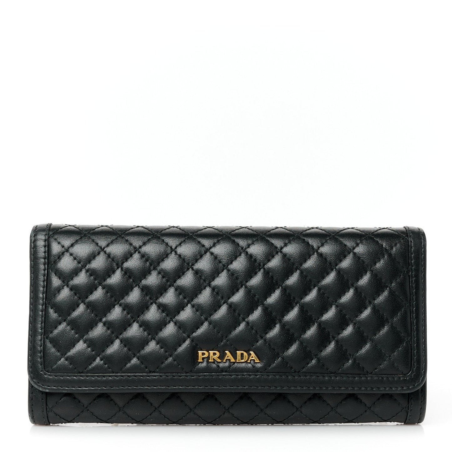 Soft Calfskin Quilted Continental Flap Wallet Black