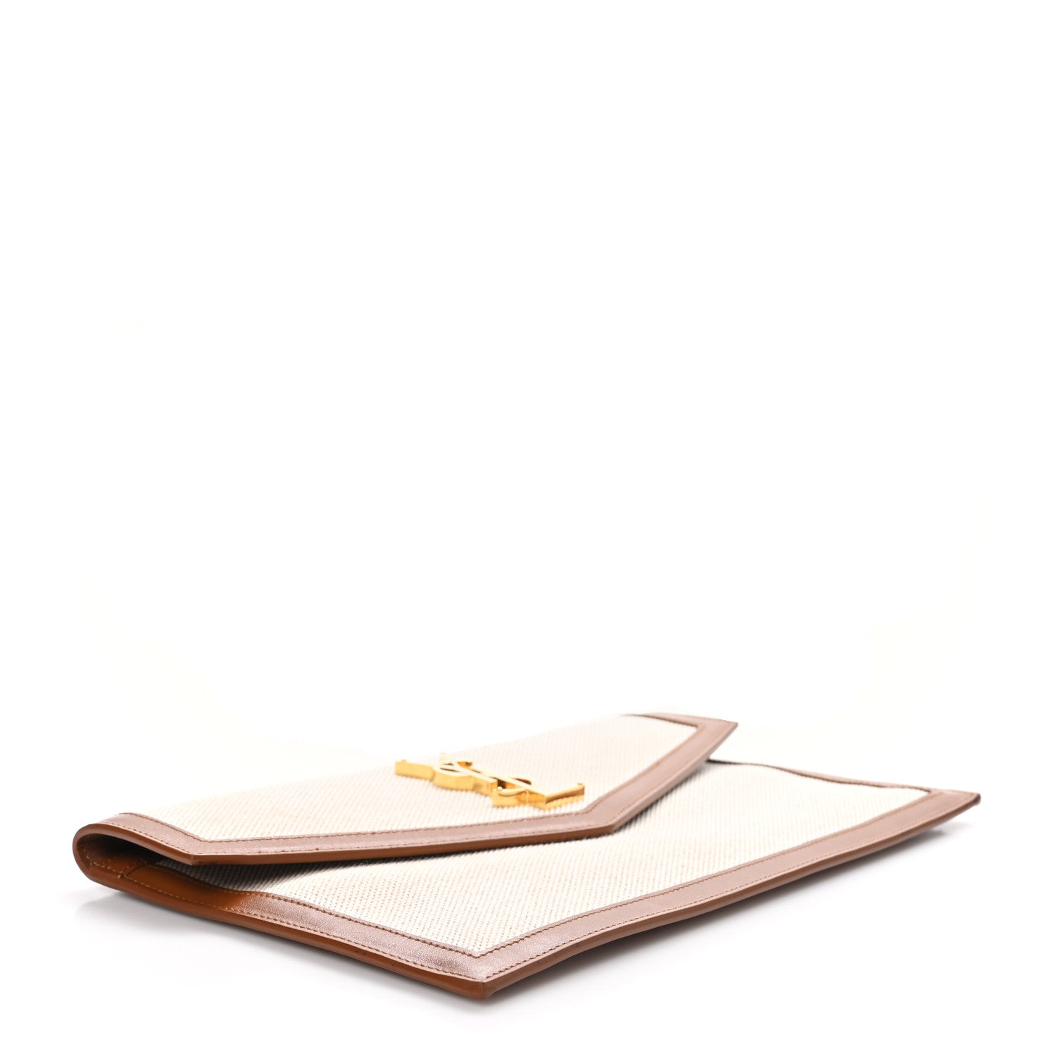 Saint Laurent Canvas Uptown Pouch Natural Beige Brick 4 of 9