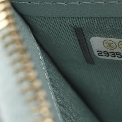 Chanel Caviar Quilted Large Filigree Zip Around Wallet Blue 8 of 13