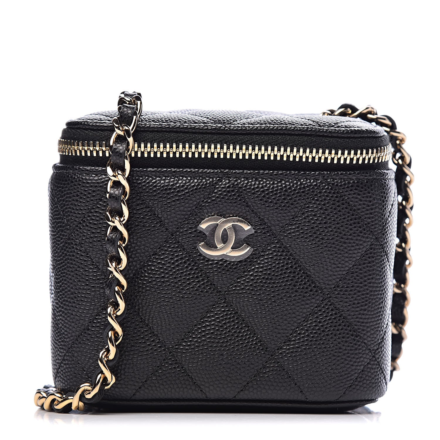 Chanel Caviar Quilted Mini Vanity Case With Chain Black 1 of 10