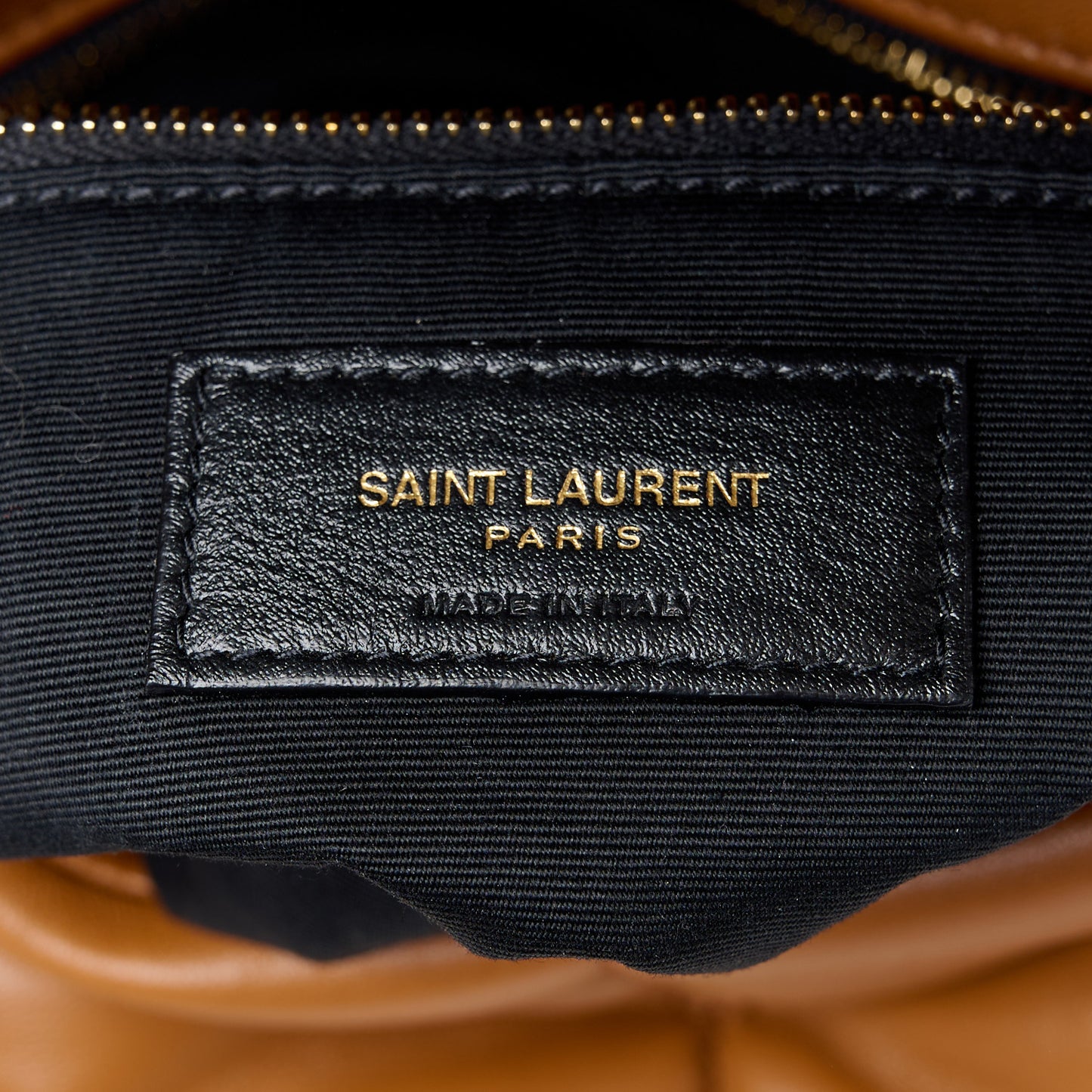 Lambskin Quilted Small Loulou Puffer Monogram Chain Satchel Dark Honey