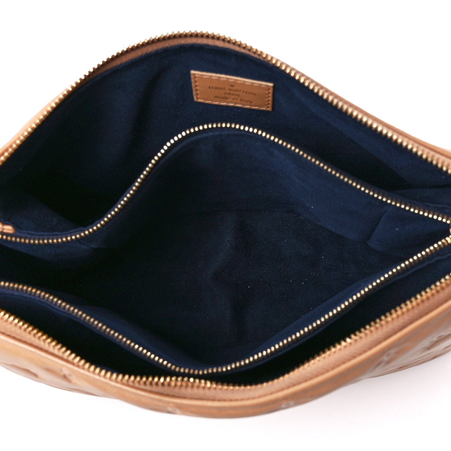 Lambskin Embossed Monogram Coussin PM Camel