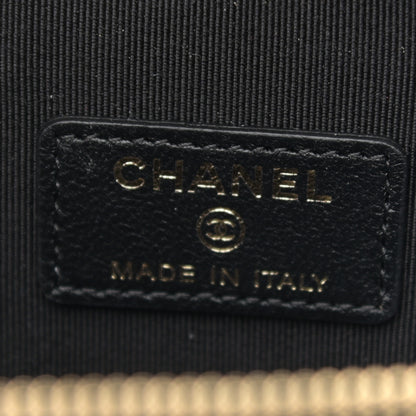 Chanel Lambskin Quilted Mini Camellia Bow Vanity Case With Chain Black 6 of 9