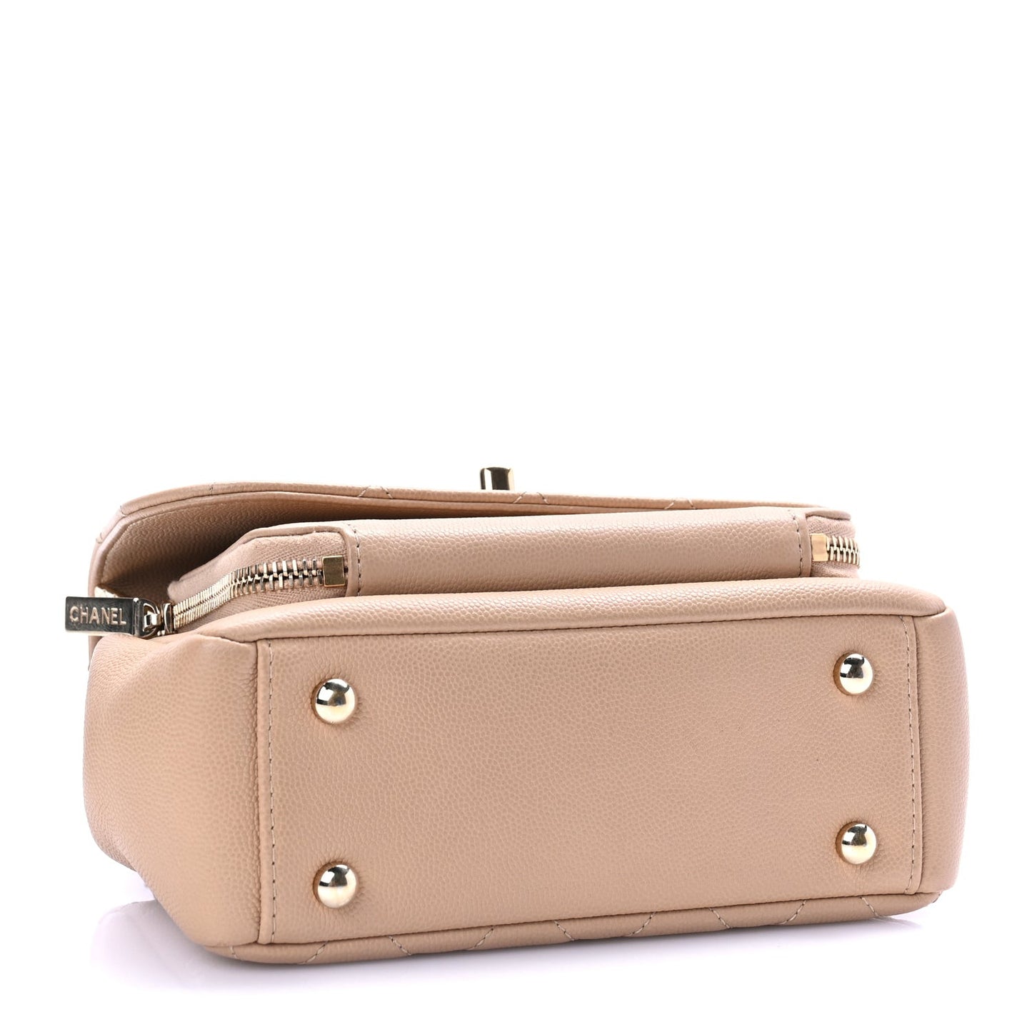 Caviar Quilted Small Business Affinity Flap Beige