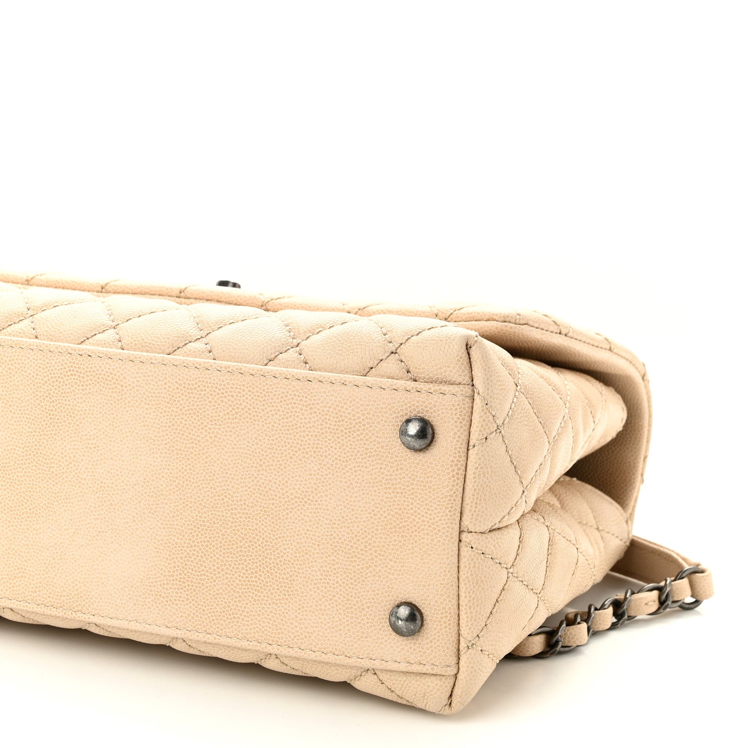 Chanel Caviar Quilted Small Coco Handle Flap Light Beige 9 of 9