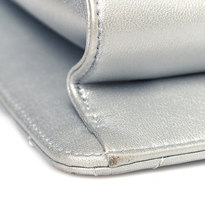 Chanel Metallic Sheepskin Quilted Beauty Lock Flap Silver 15 of 16