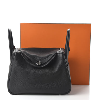 Hermes Taurillon Clemence Lindy 30 Black 10 of 10