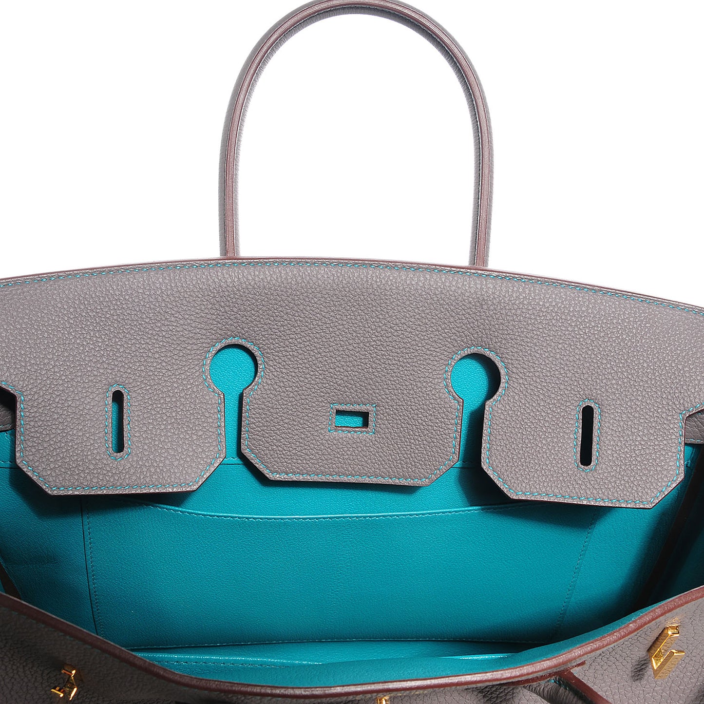 Togo Horseshoe Birkin 35 Etain Bleu Paon