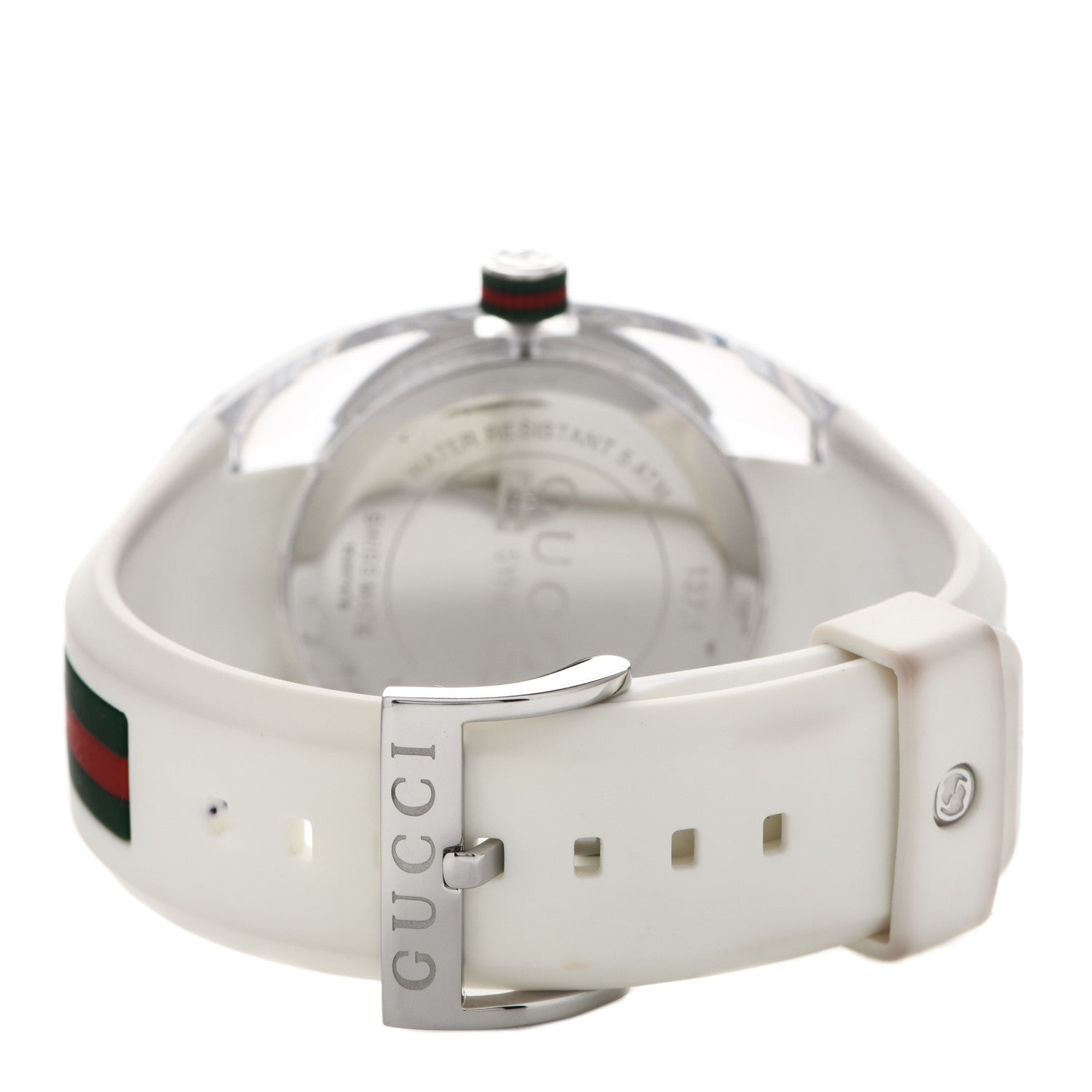 Gucci Stainless Steel Rubber 46mm Sync Web Quartz Watch White 3 of 7