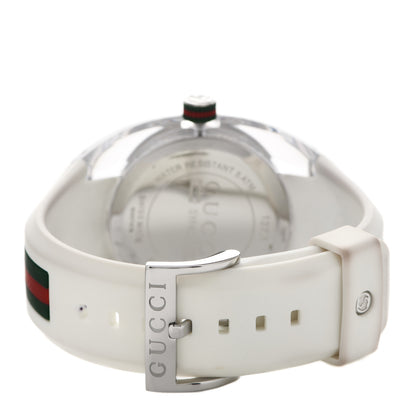 Gucci Stainless Steel Rubber 46mm Sync Web Quartz Watch White 3 of 7