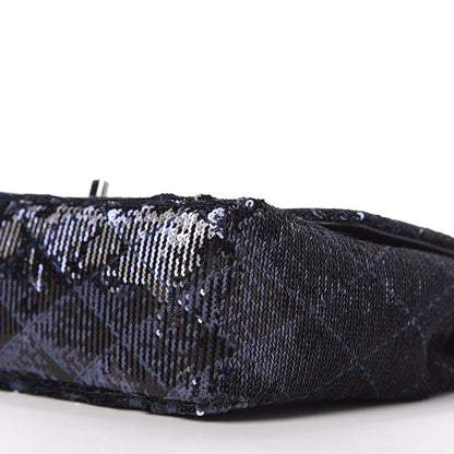 Chanel Sequin Quilted Medium Single Flap Blue 7 of 11