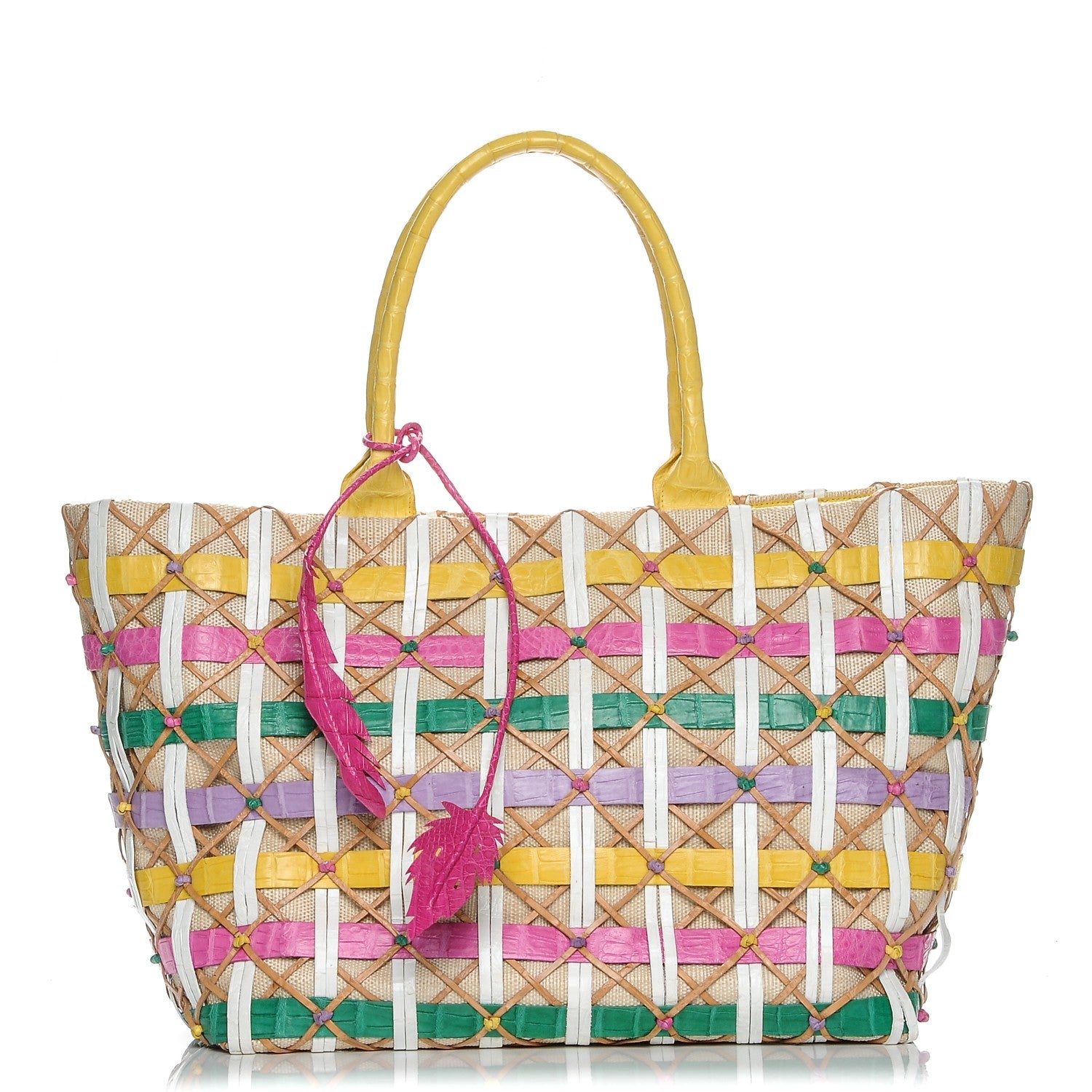Nancy Gonzalez Crocodile Woven Tote Multicolor 1 of 8