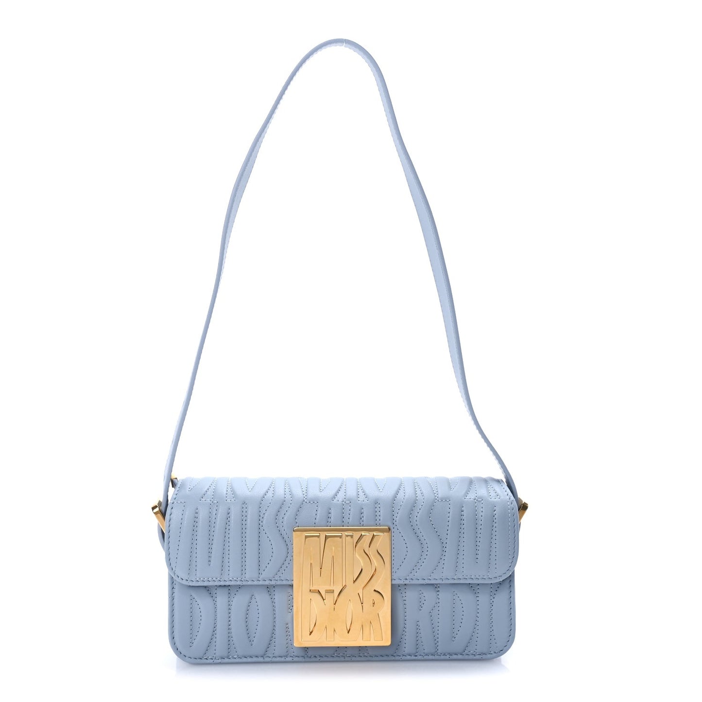 Calfskin Quilted All Over Miss Dior Flap  Azur
