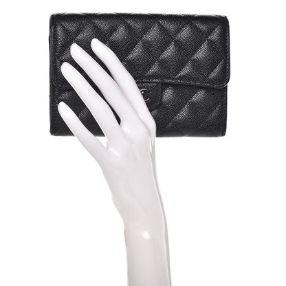 Chanel Caviar Quilted Medium Flap Wallet Black 2 of 9