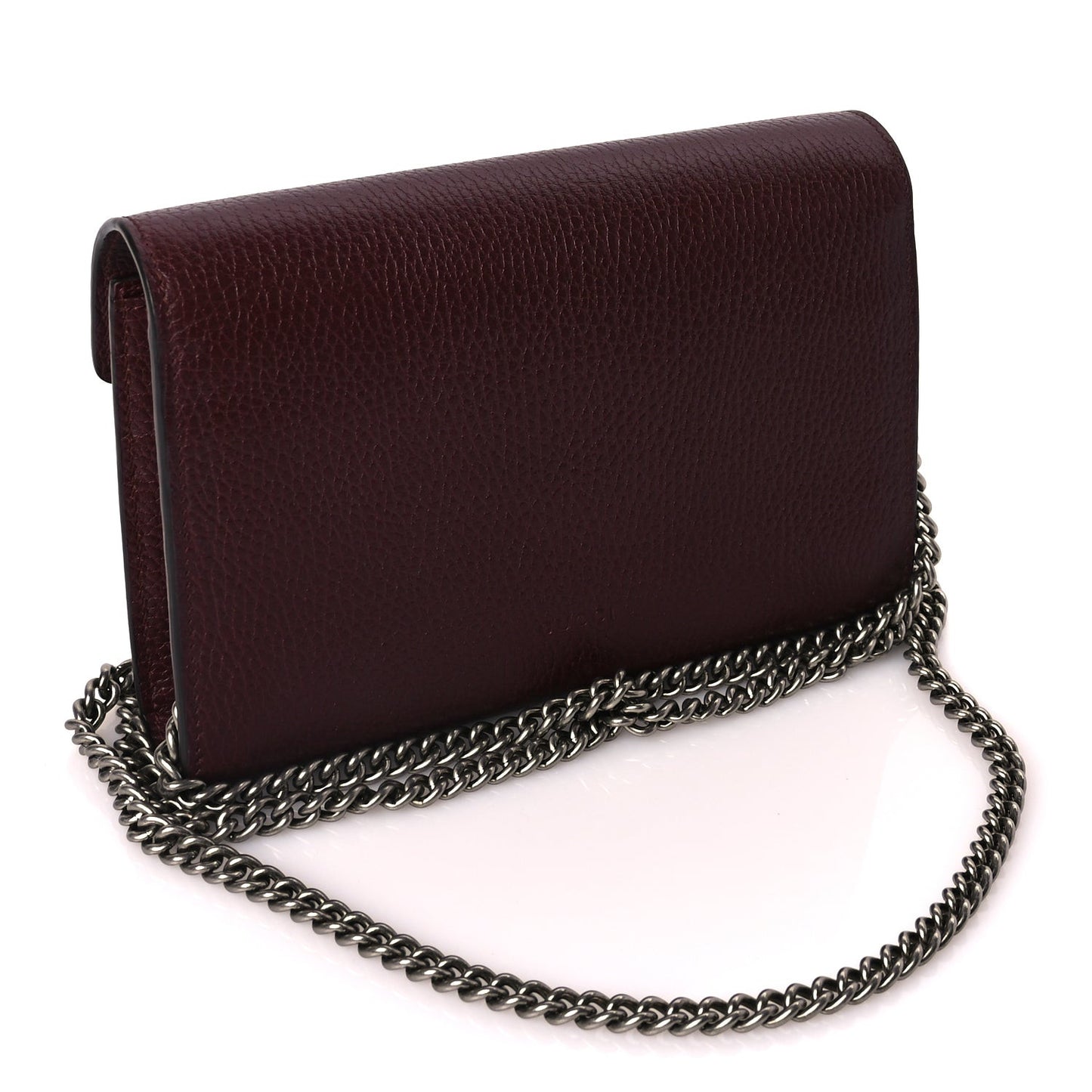 GUCCI Dollar Calfskin Crystal Mini Dionysus Chain Wallet Vintage Bordeaux Vintage Bordeaux