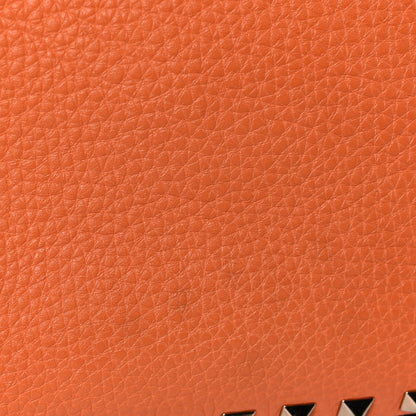 Valentino Garavani Pebbled Calfskin Medium Rockstud Tote Melon Sorbet 14 of 14