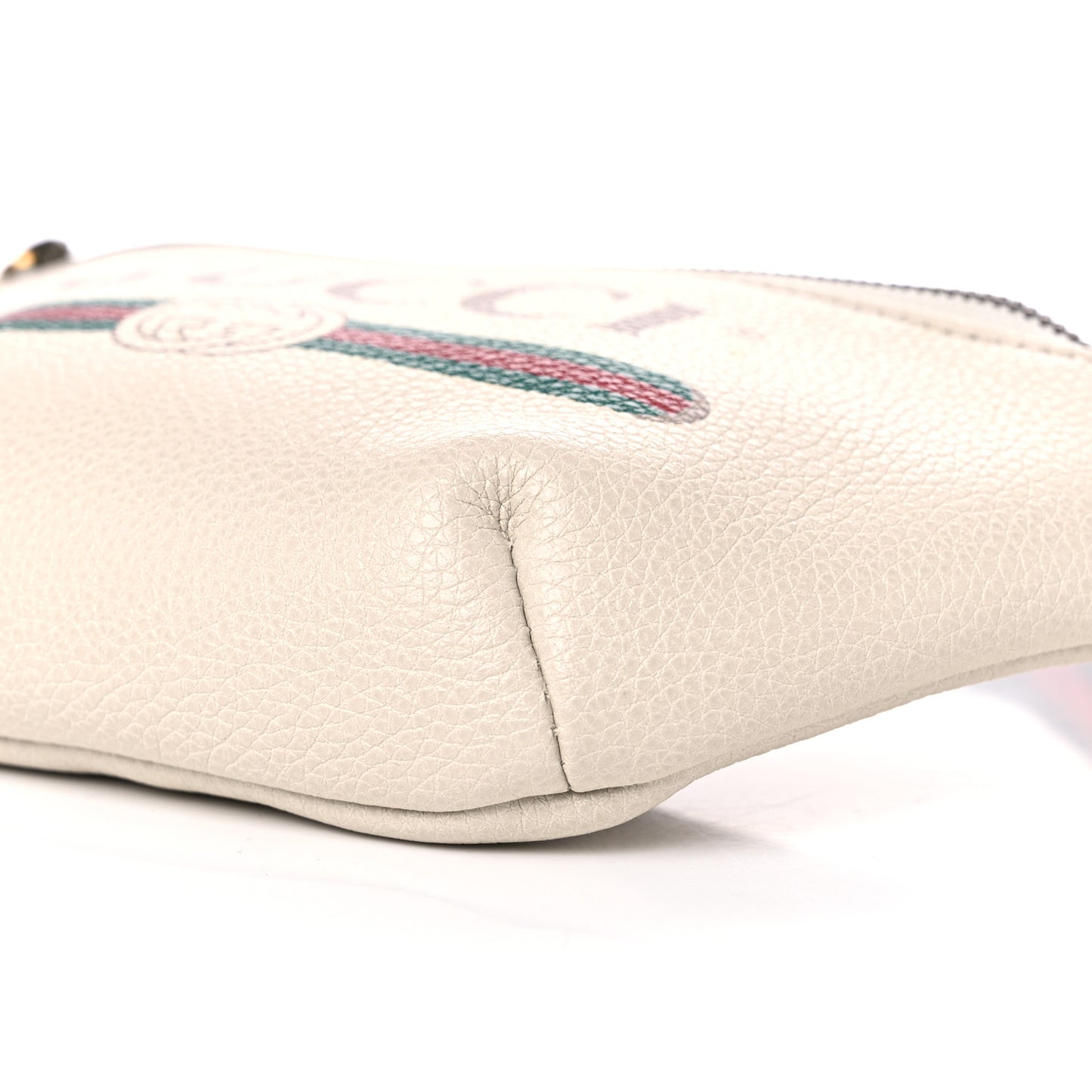 Grained Calfskin Small Logo Belt Bag White