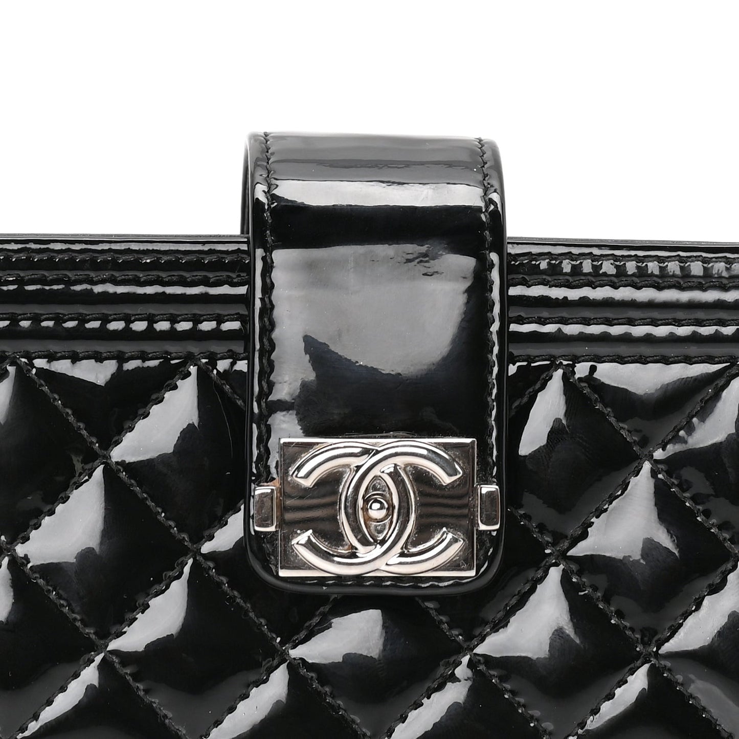 Patent Mini Boy Phone Holder Clutch Black