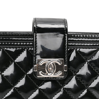 Chanel Patent Mini Boy Phone Holder Clutch Black 7 of 9