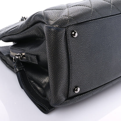 Chanel Metallic Caviar Quilted CC Tote Dark Silver 8 of 15