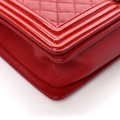 Chanel Patent Goatskin Quilted New Medium Boy Flap Red 9 of 10