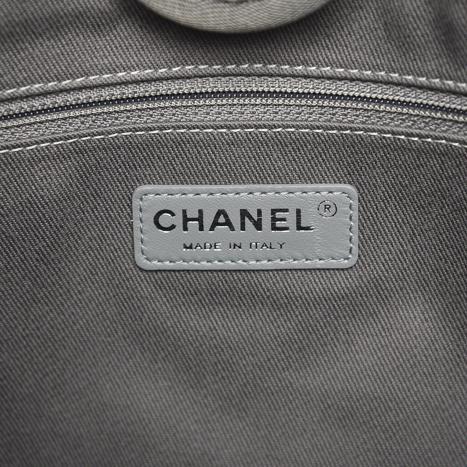 Chanel Canvas Small Deauville Tote Grey 6 of 7