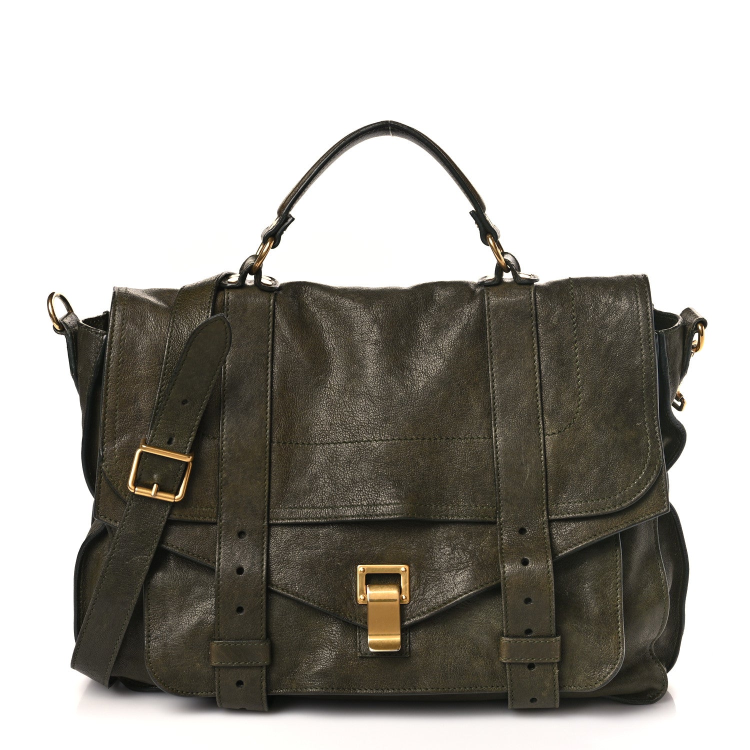 Proenza Schouler Lambskin Medium PS1 Satchel Military 1 of 9
