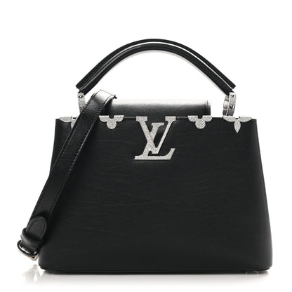 Louis Vuitton Smooth Calfskin Crystal Flowers Capucines BB Black 1 of 7