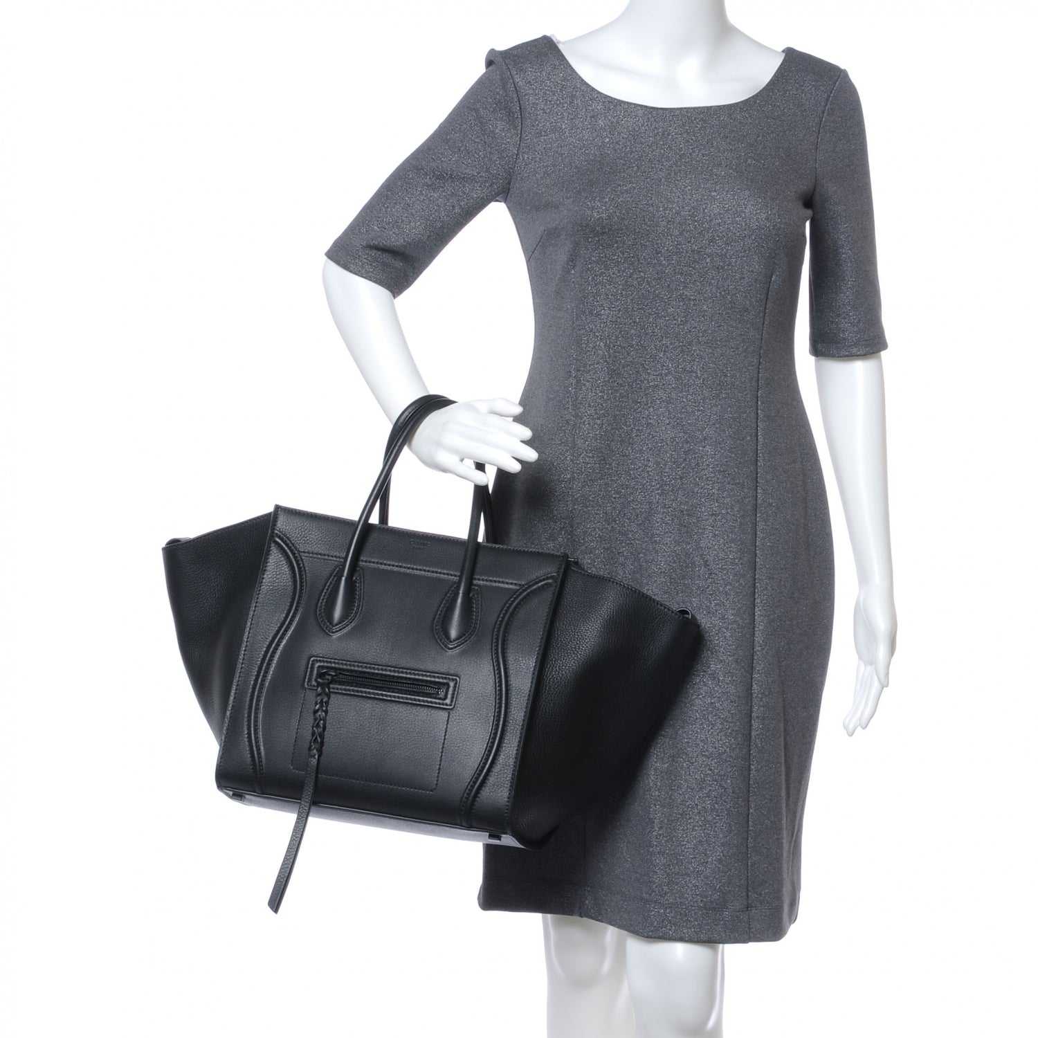 Celine Smooth Calfskin Medium Phantom Luggage Black 2 of 14