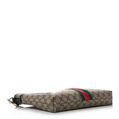 Gucci GG Monogram Web Flat Messenger Bag Dark Brown 4 of 14