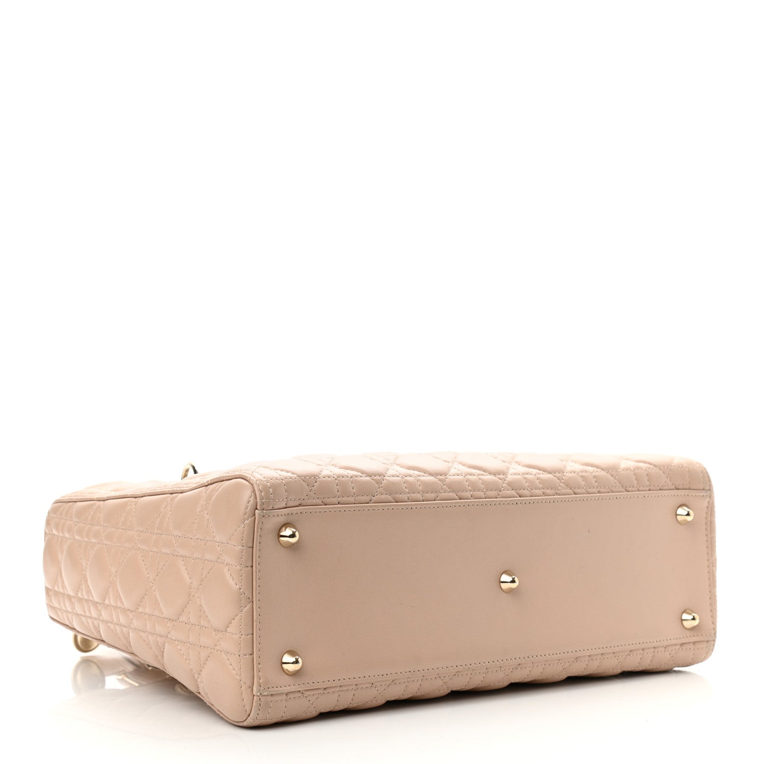 Christian Dior Lambskin Cannage Large Lady Dior Beige 4 of 15