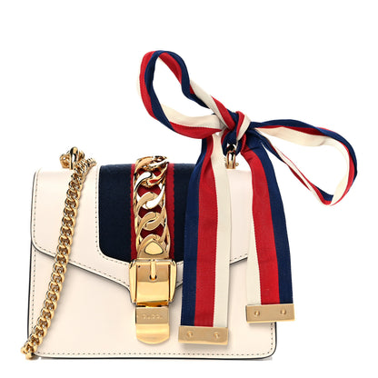 Gucci Calfskin Mini Sylvie Chain Shoulder Bag White 1 of 10